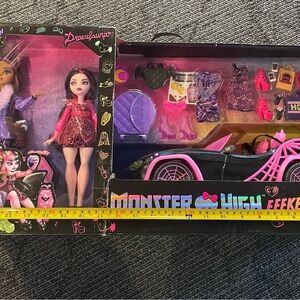 Monster High Eeekend Getaway - DRACULAURA + CLAWDEEN Doll + GHOULMOBILE ❤️VHTF❤️